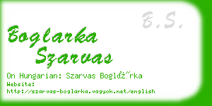 boglarka szarvas business card